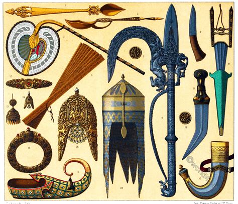 Indian arts and crafts. Weapons, Jewelry and Equipment. Mughal Empire.