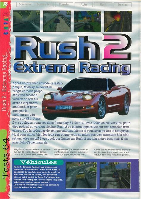 Scan of the review of Rush 2: Extreme Racing published in the magazine ...