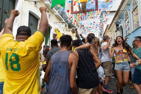 Brazilian Fans Celebrating the Goal in the Game between Brazil Vs Costa ...