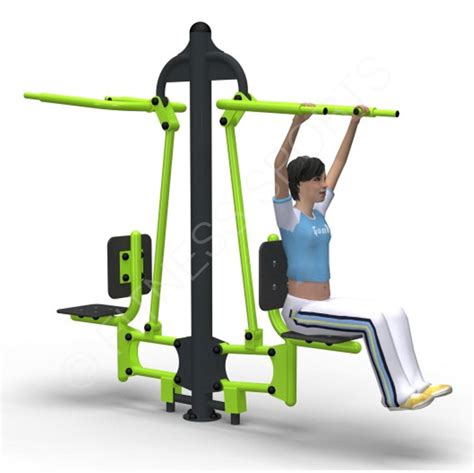 Outdoor Gymnasium Equipment Ground Fixed Double Seated Pull Up Exercise Machine