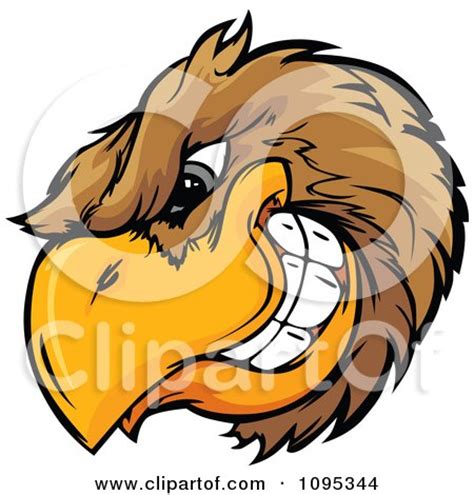 Clipart Grinning Brown Bird Mascot Head - Royalty Free Vector ...