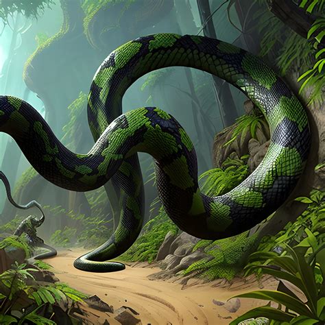 Appearance: The Giant Poisonous Snake is a massive and fearsome ... - Arthub.ai