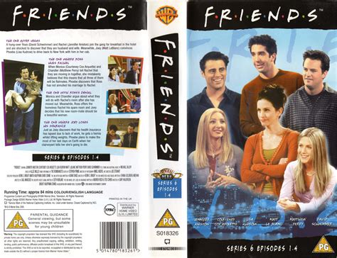 Friends: Series 6, Episodes 1-4 VHS Cover (2000) (UK) : Warner Home ...