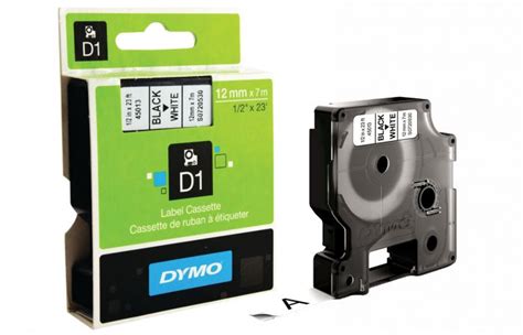 D1 Standard Labels 12mm x 7mtr - Black on White - S0720530 - DYMO | toolsnsafety