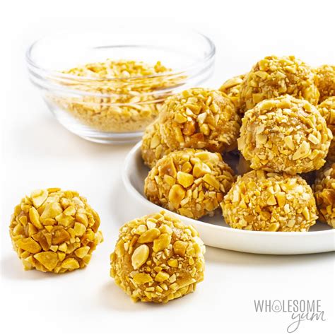 Keto Peanut Butter Protein Balls Recipe (4 Ingredients) | Wholesome Yum