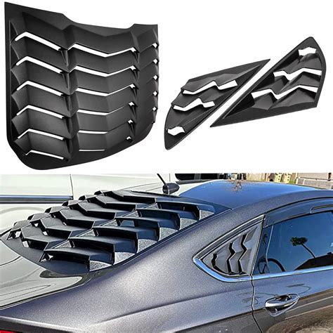 Rear and Side Window Louvers for 2013-2020 Ford Fusion Models- Matte Black ABS Windshield Sun ...