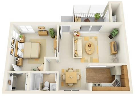 1 Bedroom Apartment/House Plans