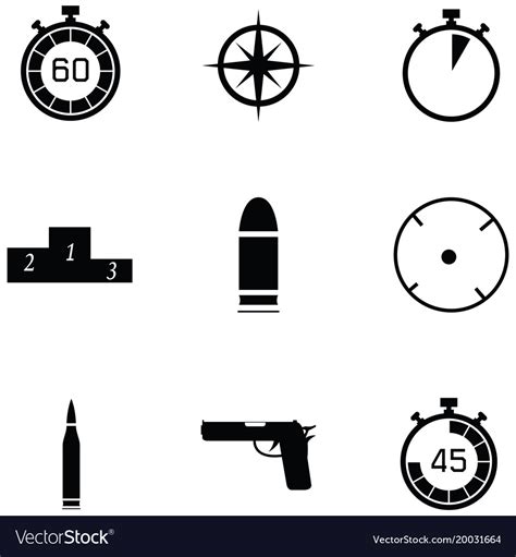 Clay shooting icon set Royalty Free Vector Image