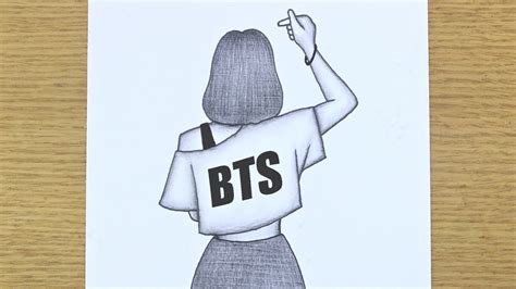 The Beginner's guide to draw BTS girl drawing || Girl drawing easy || BTS pencil sketch video ...