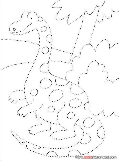 Dino Trace Worksheet for Preschoolers