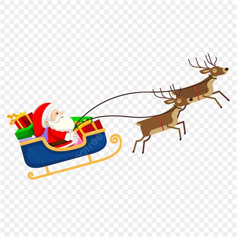 Santa Flying Sleigh Clipart Transparent Background, Christmas Flying ...