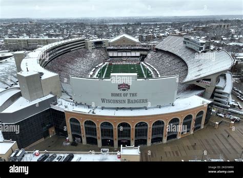 A general overall aerial view of Camp Randall Stadium, Wednesday, Nov. 22, 2022, in Madison ...