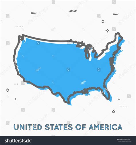 Usaunited States America Map Thin Line Stock Vector (Royalty Free) 1506419477 | Shutterstock