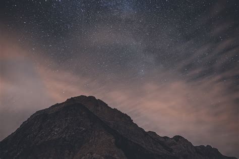 Mountain Night Stars Royalty-Free Stock Photo