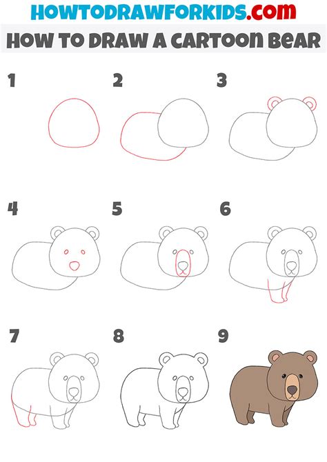 How to Draw a Cartoon Bear - Easy Drawing Tutorial For Kids