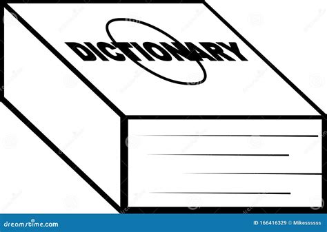 Dictionary Book Black and White Illustration Stock Vector ...