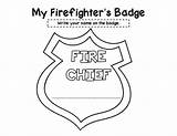 Firefighter Badge Coloring Page sketch template