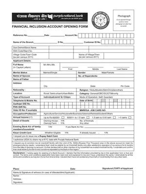 PMJDY Application Form PNB Bank PDF – InstaPDF