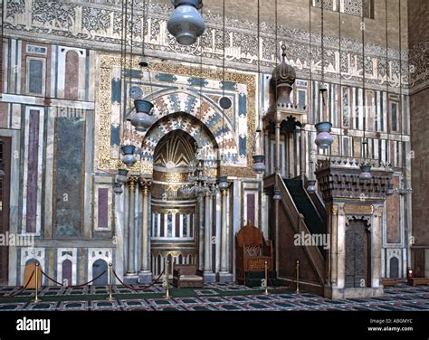 Sultan Hasan complex, qibla wall, mosque, Cairo Stock Photo - Alamy