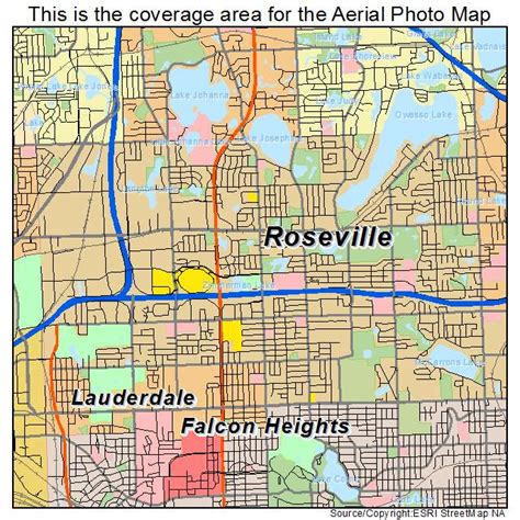 Aerial Photography Map of Roseville, MN Minnesota