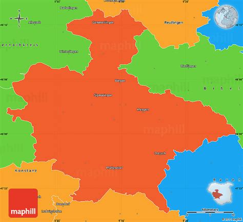 Political Simple Map of Sigmaringen