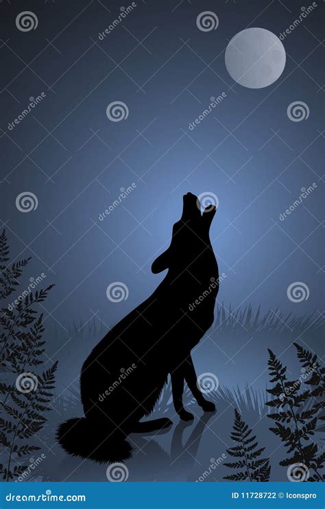 Wild Wolf / Coyote Howling At The Full Moon Stock Photography - Image: 11728722