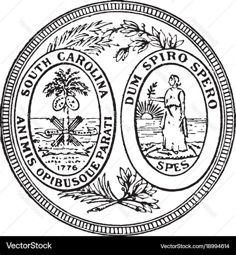 Great seal of the state of south carolina Vector Image