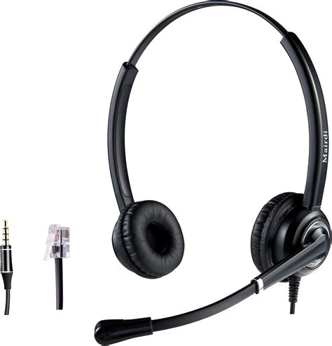 MAIRDI Telephone Headset RJ9 Call Center Headset with Noise Cancelling Microphone for Yealink ...