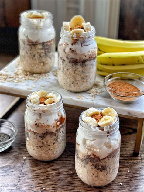 Banana Chia Overnight Oat and Yogurt Parfaits - Sweet Savory and Steph