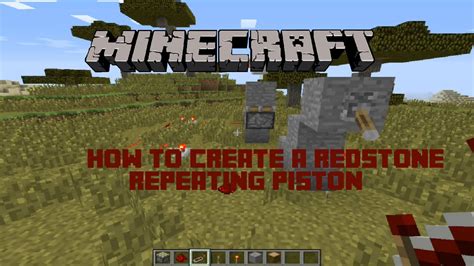 Minecraft - How to Create a Redstone Repeating Piston - YouTube