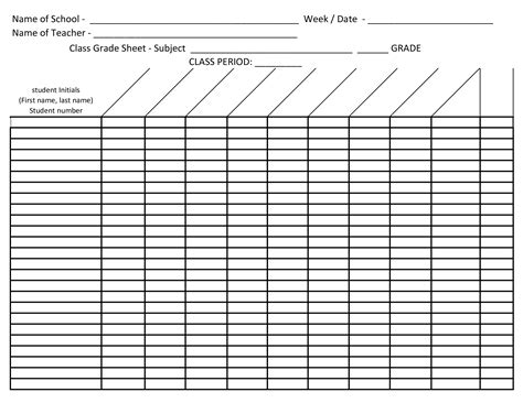 Free Printable Grade Sheet | Templates at allbusinesstemplates.com ...