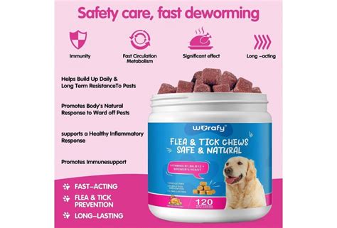 Flea & Tick Prevention for Dogs, Flea and Tick Supplement Chewable for Dogs, Flea and Tick Chews ...