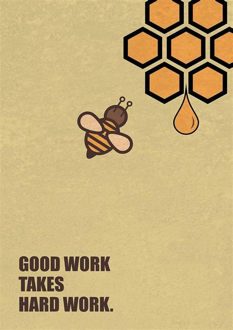 Good Work Takes Hard Work Corporate Start-up Quotes poster Digital Art by Lab No 4