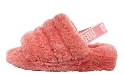 UGG Fluff Yeah Logo Slides Red Womens | The Sole Womens