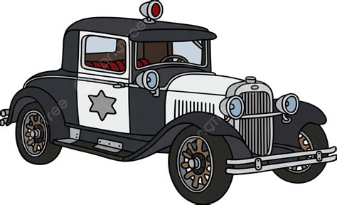 Vintage Police Car Cartoon Classic Patrol Vector, Cartoon, Classic ...