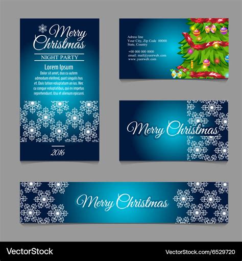 Four designer christmas business cards Royalty Free Vector