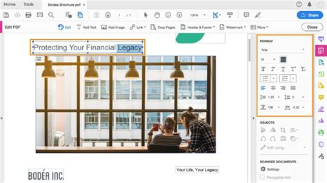 Edit text and PDF images with Acrobat
