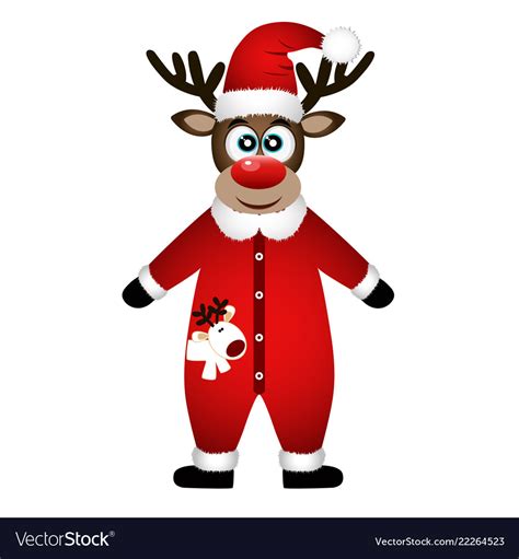 Christmas reindeer card funny Royalty Free Vector Image