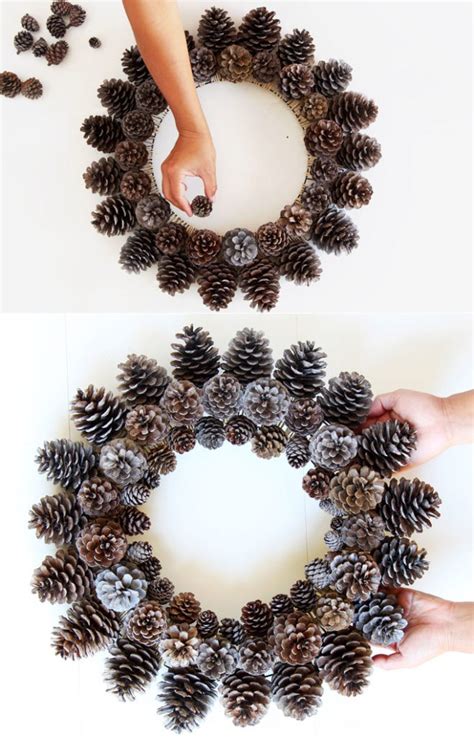 Beautiful Fast & Easy DIY Pinecone Wreath (Improved Version) - A Piece Of Rainbow