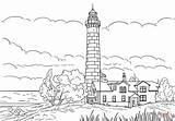 Big Sable Point Lighthouse Ludington Michigan coloring Page  Free sketch template