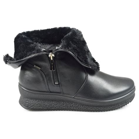 Igi & Co Womens Black Leather Waterproof Ankle Boots 4161000