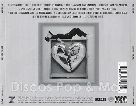 Discos Pop & Mas: Mark Ronson - Late Night Feelings