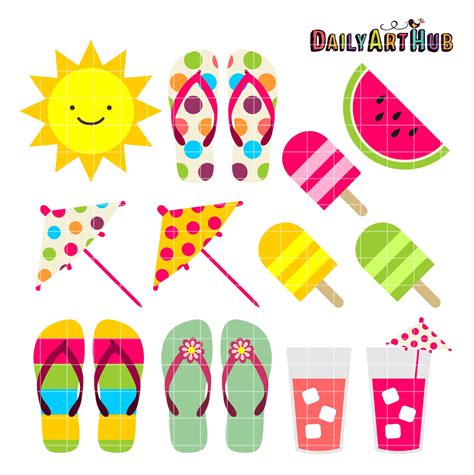 Summer Things Clip Art Set – Daily Art Hub – Free Clip Art Everyday | Art set, Summer art ...