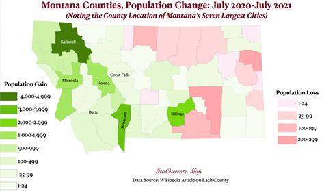 Montana Counties Population Change 2020-2021 Map - GeoCurrents