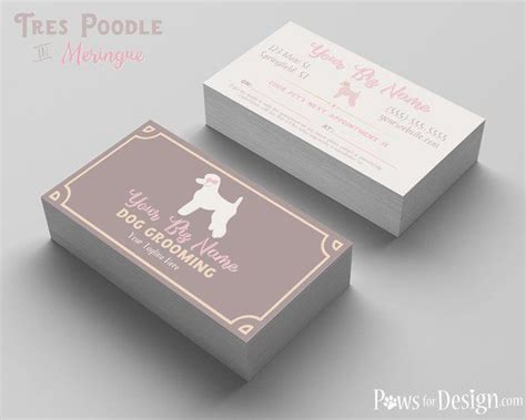 Premade Pet Groomer Business Card - Tres Poodle - dog grooming pet grooming customizable Poodle ...