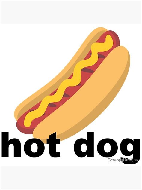 "Hot dog emoji - with text" Art Print by ScrappyDesigns | Redbubble