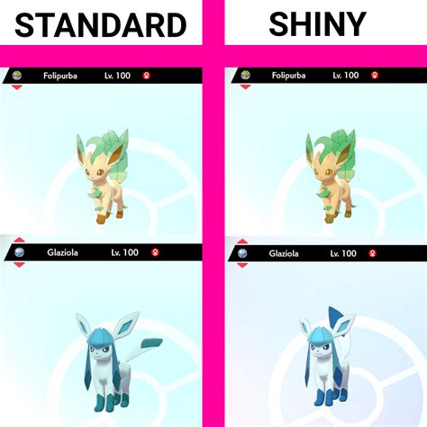 Shiny Differences ~ Day 4 ~ Leafeon & Glaceon : r/PokemonSwordAndShield