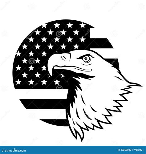 American Flag With Eagle Drawing