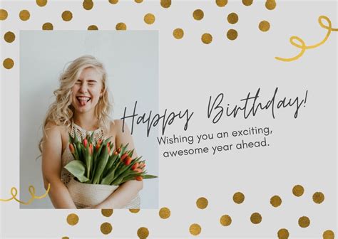 Glitter and Gold General Greeting Birthday Card - Templates by Canva