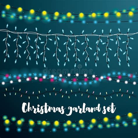 Christmas String Lights Set. Stock Vector - Illustration of background ...